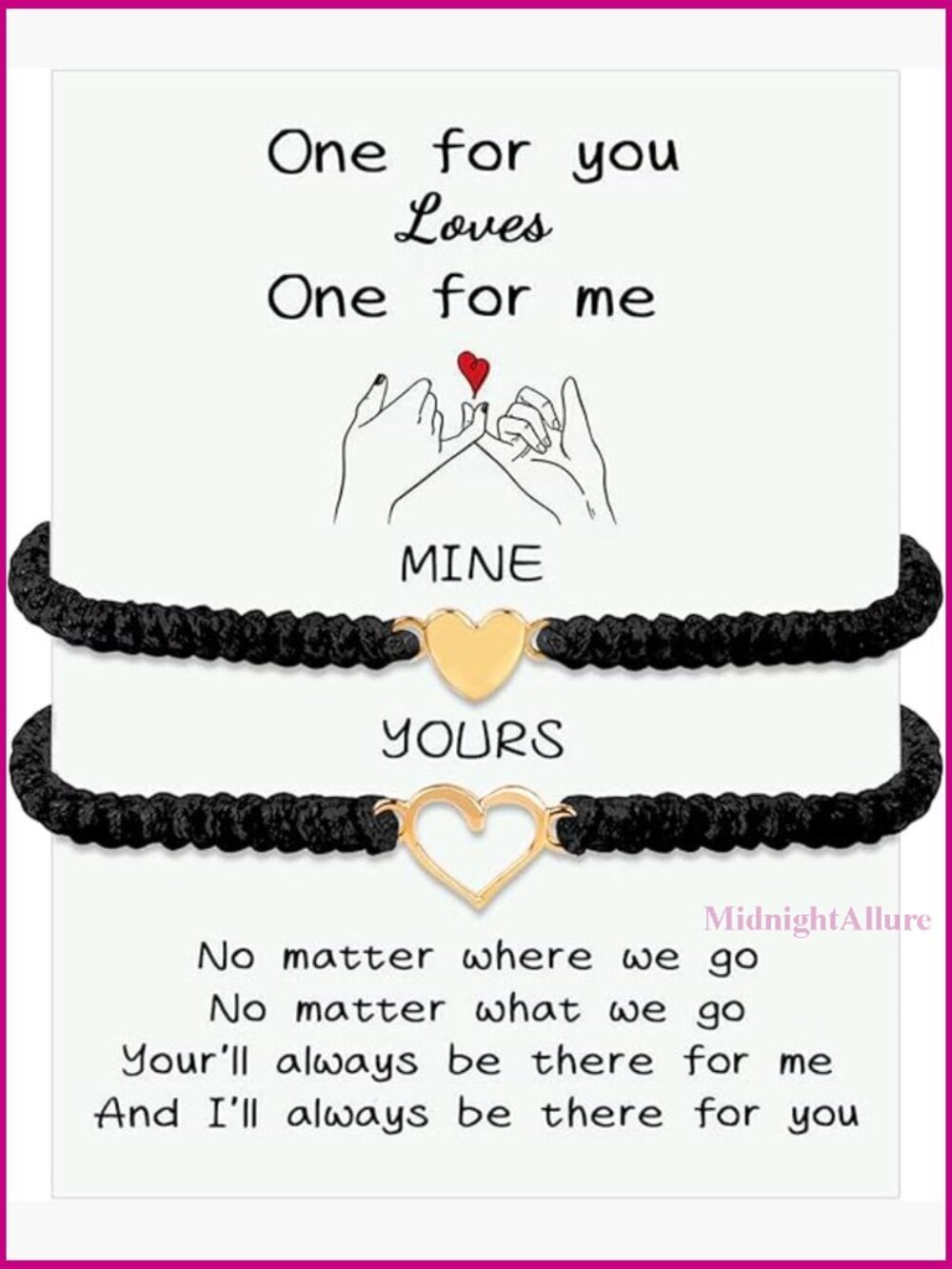 Mother Daughter Matching Heart Bracelets Set Handmade Rope Bracelets for Mom